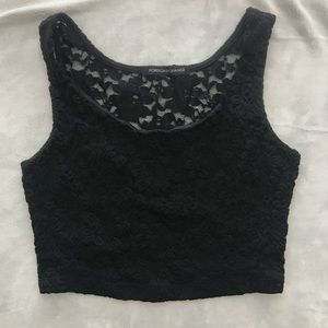 NWOT Foreign Exchange Lace Crop Top